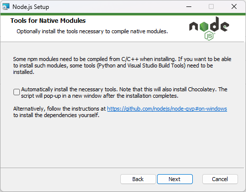 Node.js Tools for Native Modules