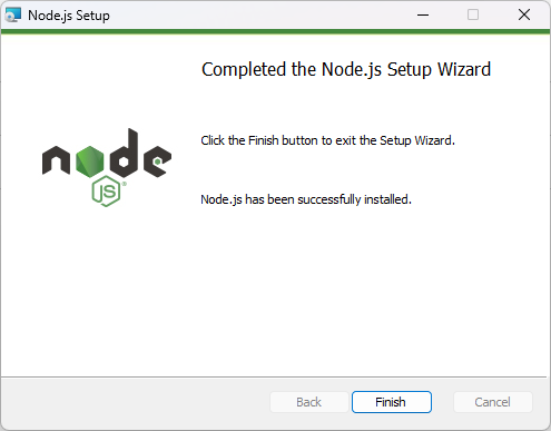 Node.js 설치 완료
