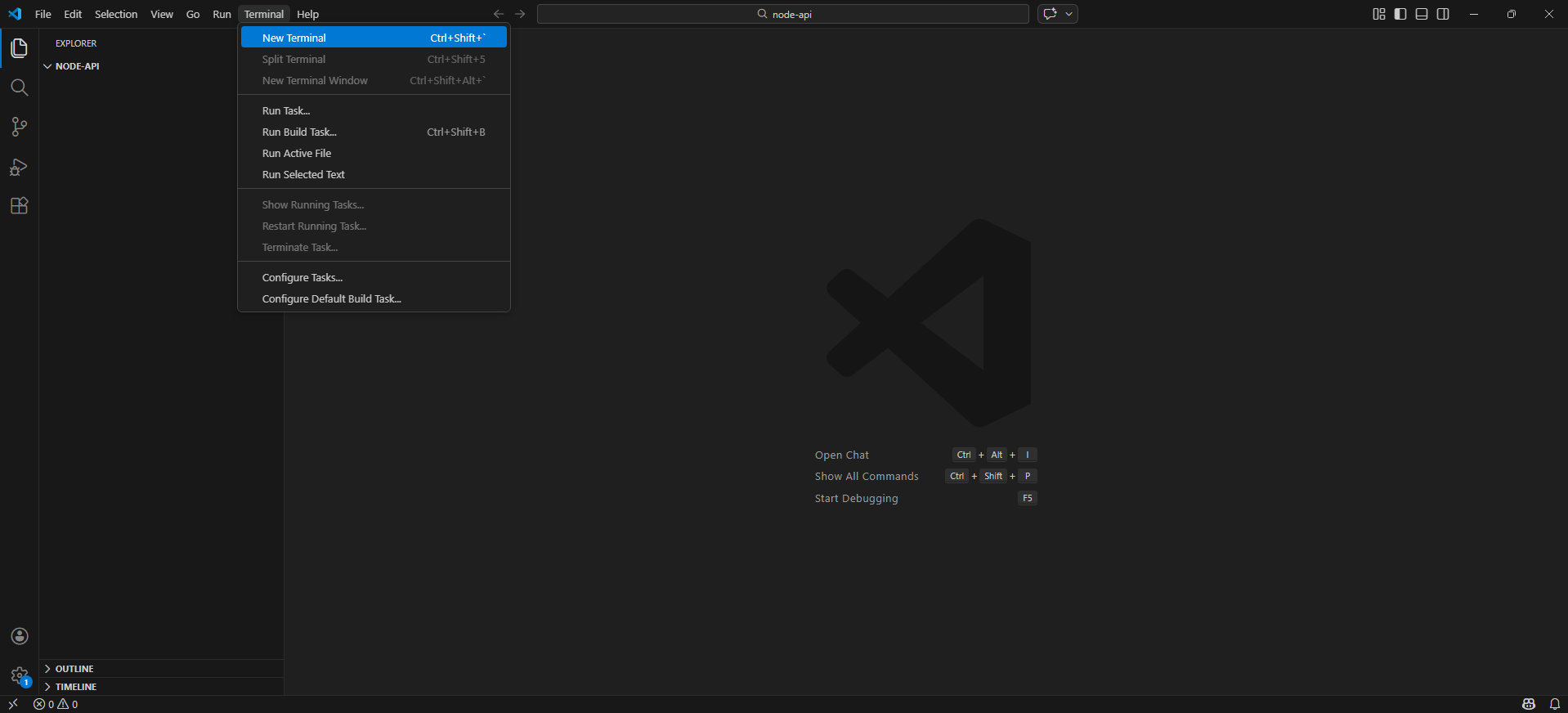 VS Code 터미널 열기