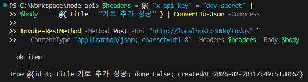 POST /todos (201 created)